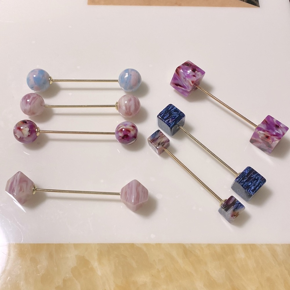 3pc marble print hair pin set